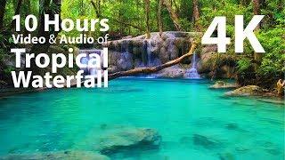 4K UHD 10 hours - Tropical Waterfall - mindfulness ambience relaxing meditation nature
