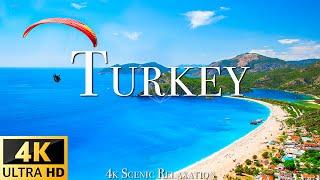 טס מעל טורקיה 4K UHD - מוזיקה מרגיעה יחד עם סרטוני טבע יפהפיים - 4K וידאו Ultra HD