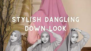 STYLISH DANGLING PASHMINA HIJAB LOOK ll Untuk Wajah Bulat