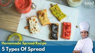 5 Types of Homemade Spreads  How To Make Strawberry Spread  Nuts and Fruit Spread for Breakfast
