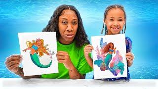 The Little Mermaid 3 Marker Challenge Mommy VS Daughter