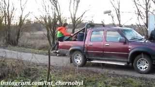 Видео со съёмок момент с охотниками Чернобыль.