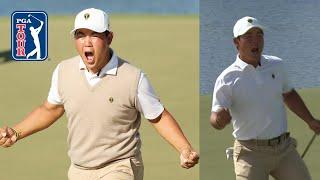The eagle has landed twice on Saturday for Tom Kim at Presidents Cup