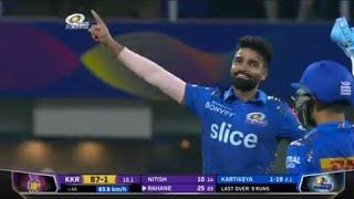 Kumar Kartikeya first over 2 Big wicket unbelievable bowling KKR vs MI TATA IPL 2022 report