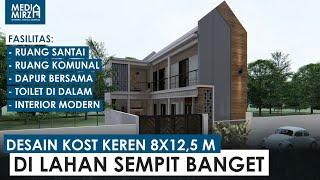 desain kost minimalis 8 x 125 meter