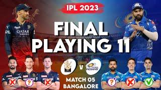 IPL 2023 Match 05 RCB vs MI Final Playing 11 2023 Comparison RCB vs MI Comparison 2023 & Prediction