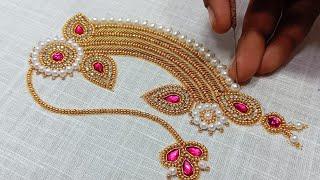 zardosi work designs  How to make nath design  #aariwork #aariembroidery2_0