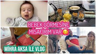 MİHRA AKSA İLE İLK VLOG BEBEK GÖRMESİNE MİSAFİRİM VAR HEDİYEMİZİ AÇTIK ️