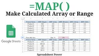 MAP Function in Google Sheets