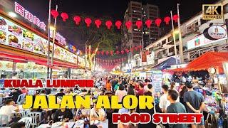 Jalan Alor Food Street Walking Tour Street Food Extravaganza in Kuala Lumpur  Malaysia  4K