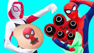 TEAM SPIDER-MAN Vs Venom IN REAL LIFE  Spider Man Pregnant With 10 Baby Spiders