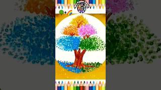 How To Make Tree With Printig  #shorts #tree #spring #printing #painting #diy #art #love #viral