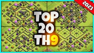 New BEST TH9 BASE WARTROPHY Base Link 2023 Top20 Clash of Clans - Town Hall 9 Farm Base