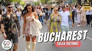 Bucharest Romania 2024  Beautiful Girls Walking Tour on Calea Victoriei