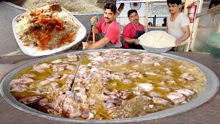 WEDDING BIG KABULI PULAO FOR 1200 PEOPLE  TRADITIONAL GIANT KABULI PULAO POPULAR STREET FOOD