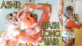 ASMR Shampooing long hair with conditioner Pink Jasmine