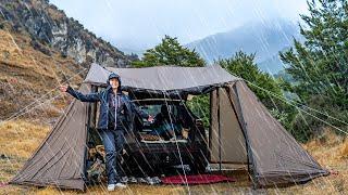 HEAVY RAIN Car Camping with my DOG - could this be the ultimate shelter?
