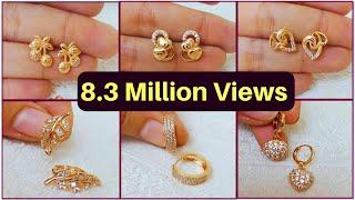 Simple Light Weight Gold Earring Design  Daily Wear Gold Earring Design