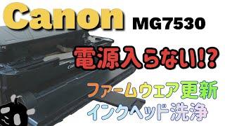 Canon Printer MG7530 Does not turn on ? Firmware update and head cleaning when ink is clogged