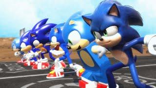 6 Versions of Sonic - The Race Movie Modern Boom Classic SATAM LEGO Sonic Animation