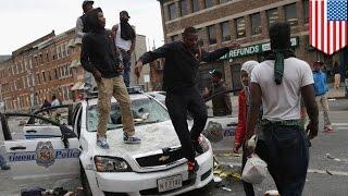 Baltimore state of emergency Compiled video of the chaos and unrest in Baltimore - TomoNews