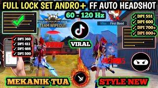 ‼️SET ANDRO GACOR FF AUTO ONE SHOT ️ SENSITIVITAS FF AUTO HEADSHOT 2024