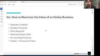 Webinar Maximizing Your Exit Selling Your Online Business