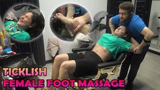 LADY MELISA FOOT ARE VERY TICKLISH & CHEST CRACKS & FOOT WASH & Asmr footlegsleeprelax massage