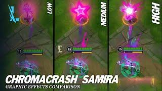 Samira Chromacrash Low to Ultra Graphics Effects Comparison Wild Rift