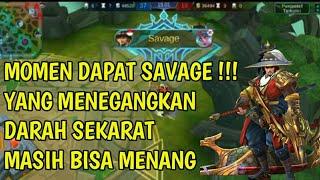 MOMEN DAPAT SAVAGE YANG MENEGANGKAN  MOBILE LEGENDS PRO YU SIN SHIN.