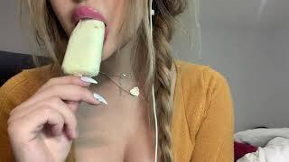 ASMR Popsicle Sucking - Girl popsicle Licking And Sucking ASMR