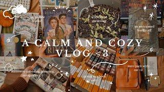 a calm and cozy vlog️ book shopping new stationery cozy autumnal books gardening