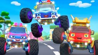 Police Truck Caught Bright Monster Car  Police Car For Kids  BabyBus Nursery Rhymes & Kids Songs