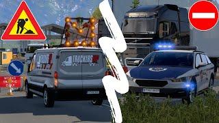 ROADWORKS in the Austrian Alps  Police Patrol  TruckersMP Featured Zone  Game Moderator