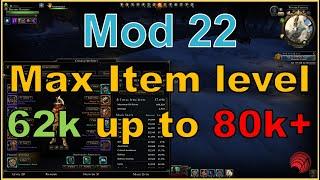 Neverwinter Maximum item level in mod 22