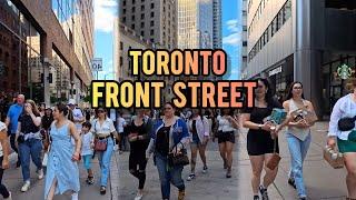 Toronto Walking Tour Front Street Downtown Toronto Canada  4K