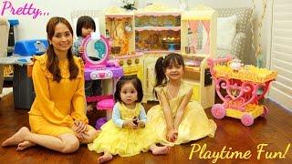 Toy Channel Little Girls Toys. Disney Princess Belle Kitchen Playset Teapot Playset and Vanity