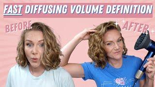 How to Diffuse Wavy Curly Hair FAST for Definition & Volume