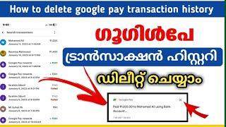 How to delete google pay transaction history malayalam