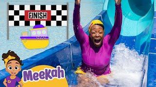 Meekah Speeds Down Water Slides  Educational Videos for Kids  Blippi and Meekah Kids TV