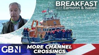 Nigel Farage faced with migrant boat LIVE on air This vessel takes the number to over 50000