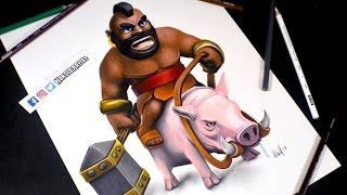 Como dibujo al Montapuerco de Clash Royale  How to draw Hog rider