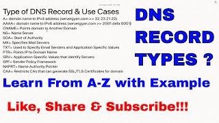 Interview Questions and Answers  Type of DNS Record & Use Cases