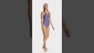 La Blanca Daily Grind Lace-Up Plunge One Piece Swimsuit  SwimOutlet.com