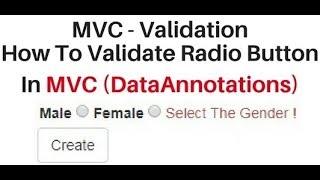 MVC client side validation data annotation radio button