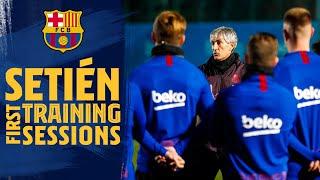 Quique Setiéns first training sessions as Barça coach