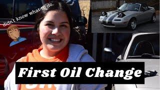 Girlfriend Changes Oil on Miata Her First Time