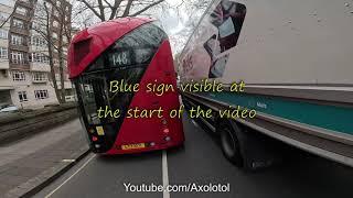 Bus driver illegally driving along the mandatory cycle lane. Route 148 London united RATP TFL