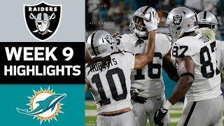 Raiders vs. Dolphins  NFL Week 9 Game Highlights