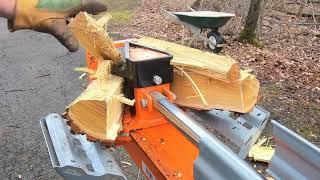 Splitting Firewood With A YARDMAX YU2566 25 Ton Log Splitter And Review